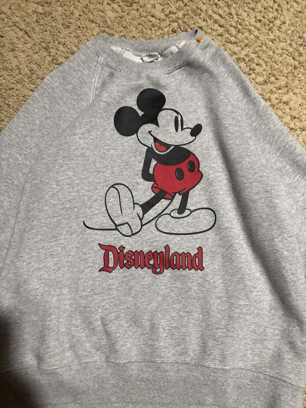 Disneyland Mickey Mouse Heather Gray Crewneck Sweatshirt